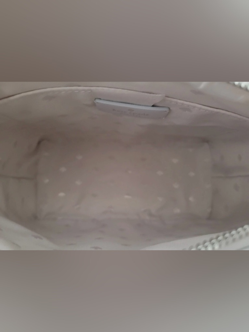 Kate Spade Flash Glitter Satchel Crossbody Bag Light Gray Silver NWT - Picture 16 of 16